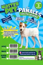 Envase de Pañales Colita Afuera de Master Pet: 3 pañales para perros, elastizados, con cinta adhesiva y súper gel absorbente