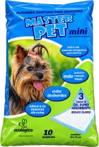 Paquete de Master Pet Mini, alfombra sanitaria para mascotas pequeñas: 10 paños de 45 × 55 cm