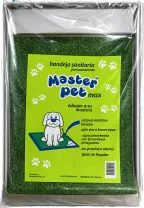 Carpeta de césped sintético Master Pet Max en su envase: bandeja sanitaria con césped lavable
